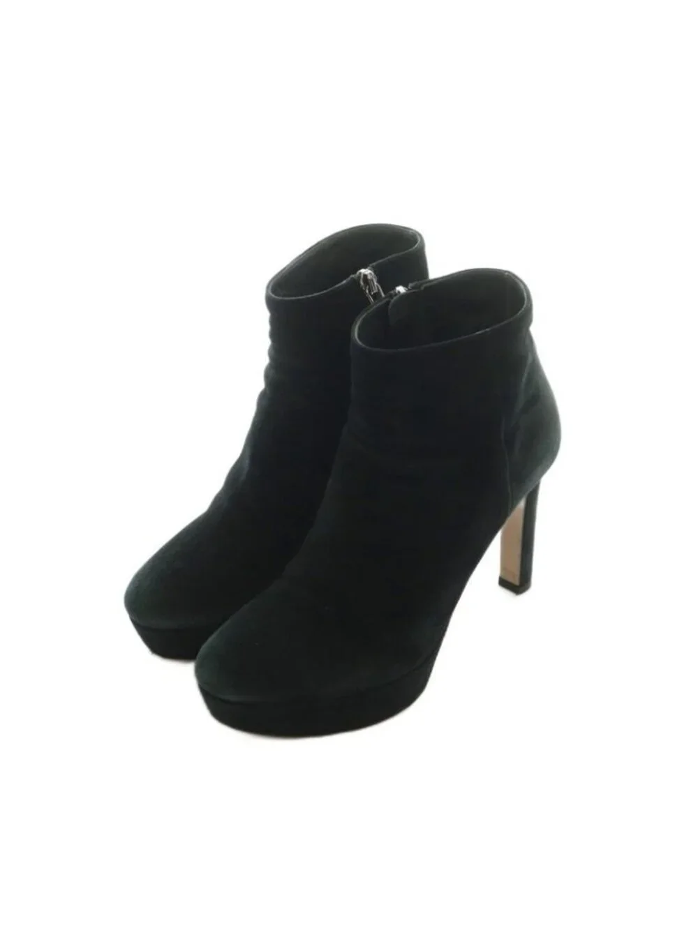 Prada Short Boots High Heel Platform Suede 36 23.0 cm Black - Picture 2 of 9